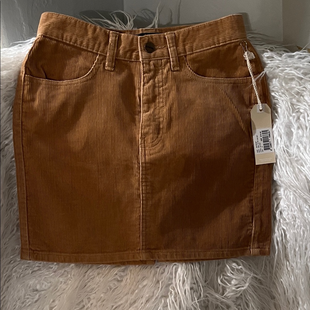 Afends Tan Corduroy Mini Skirt